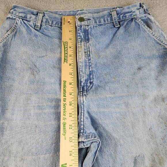 VTG Oshgosh Jeans Men's 34x29 Blue THRASHED Carpenter Relaxed Fit Baggy Grunge - Picture 6 of 15